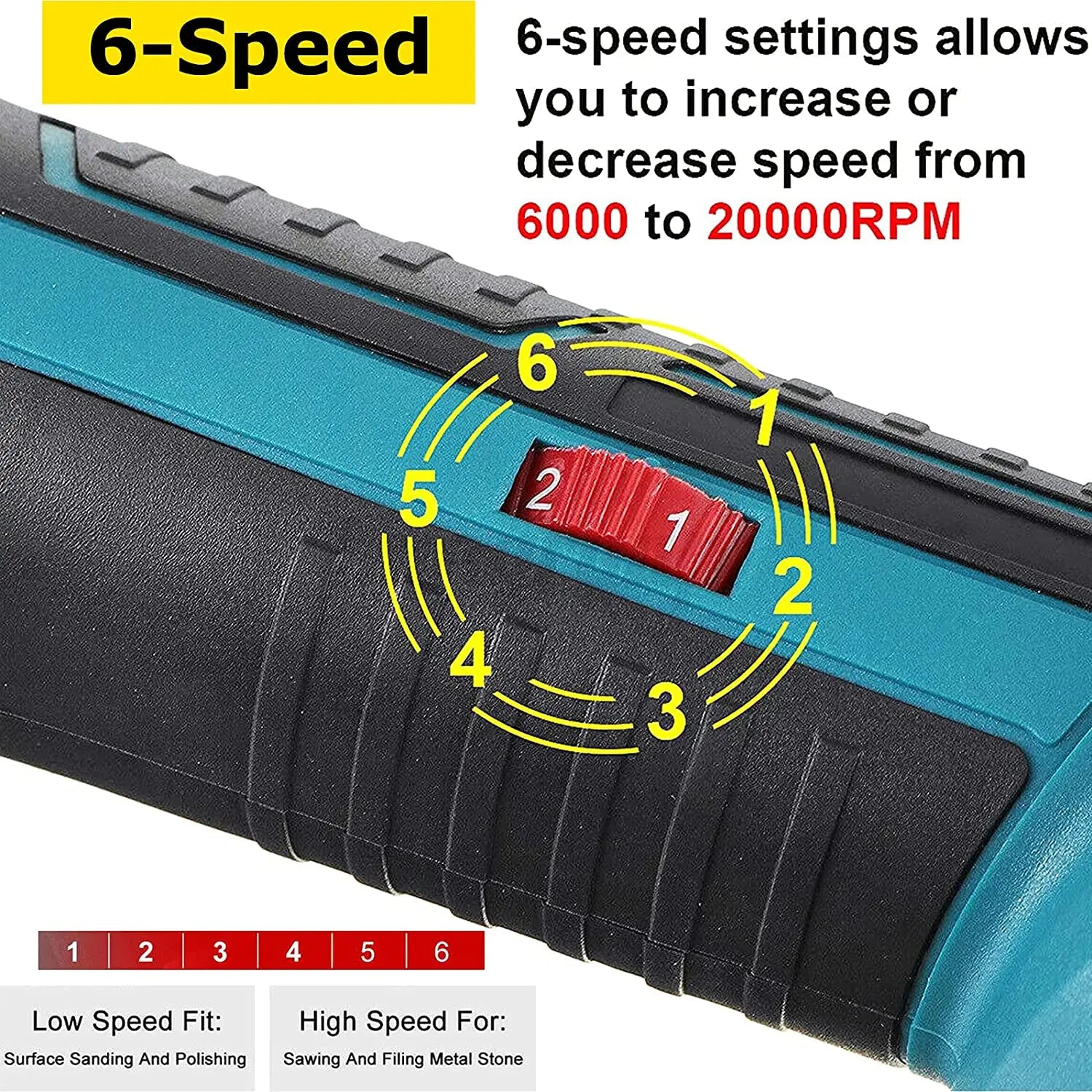 6-Speed Cordless Oscillating Multi-Tool Compatible with Makita 18V Battery - 3