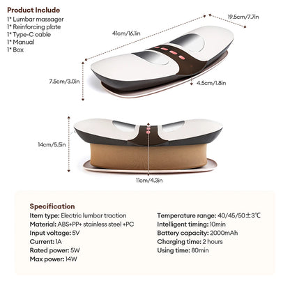 Electric Lumbar Traction Massager with Heat & Vibration