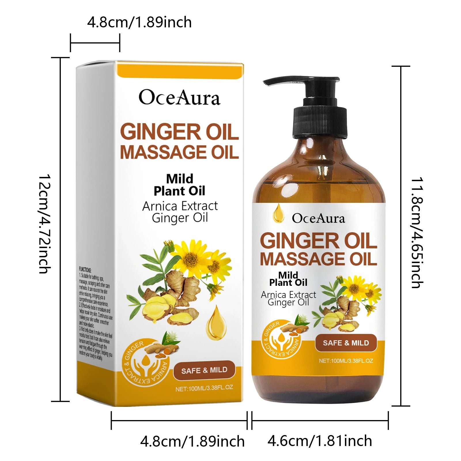 Natural Ginger & Arnica Muscle Relief Massage Oil for Deep Tissue Body Relaxation - 8