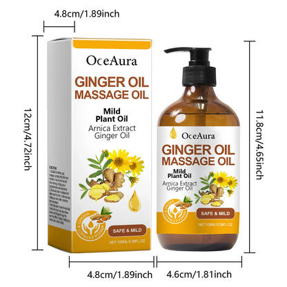 Natural Ginger & Arnica Muscle Relief Massage Oil for Deep Tissue Body Relaxation