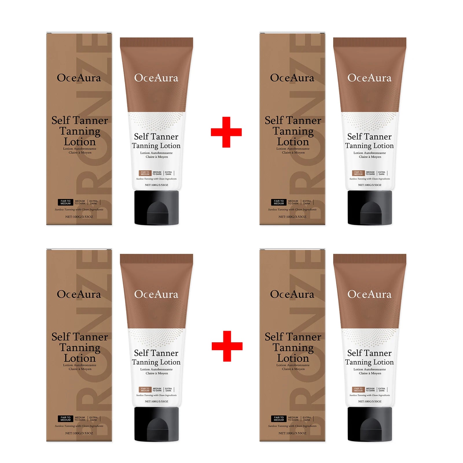 Natural Bronze Gradual Self Tanning Lotion for Face and Body Sunless Tan - 15