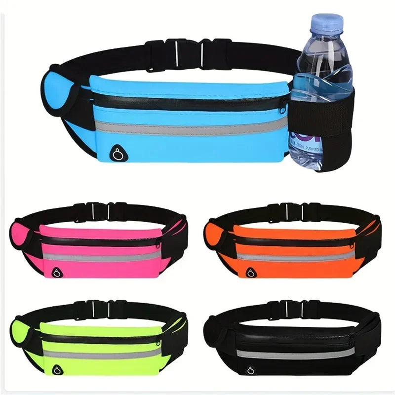 Slim Running Waist Belt - Waterproof Elastic Phone Pouch for Sports