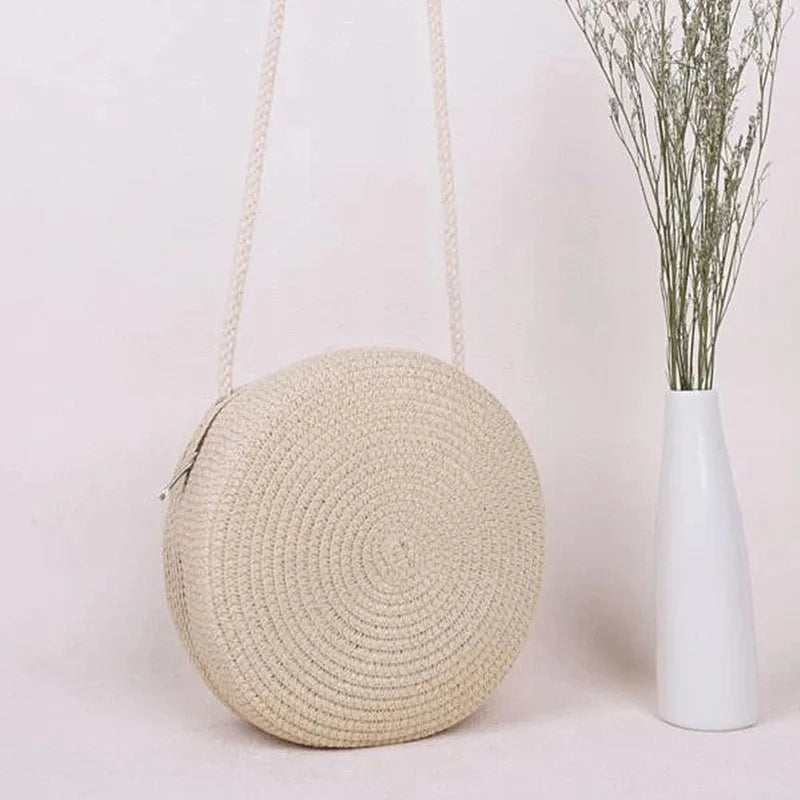 Luxury Round Straw Crossbody