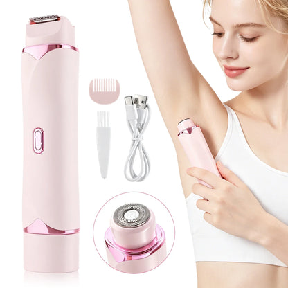 2-in-1 Dual-Head Electric Women’s Hair Trimmer & Shaver for Sensitive Skin