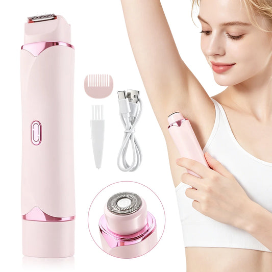 2-in-1 Dual-Head Electric Women’s Hair Trimmer & Shaver for Sensitive Skin