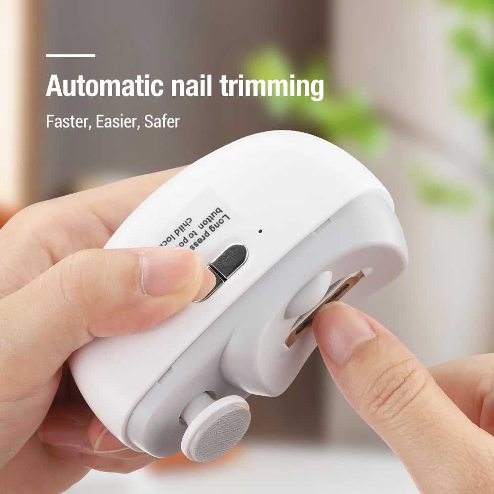 Automatic Electric Nail Clipper with Integrated LED Light & Polisher