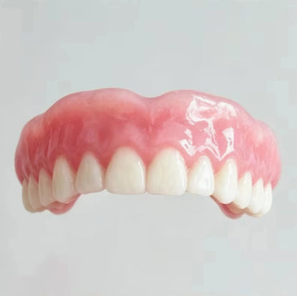 Natural Feel Silicone Denture Set - Comfortable Fit Upper & Lower False Teeth