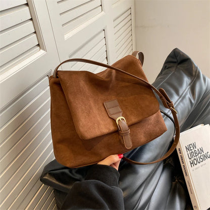 Luxury Vintage Suede Hobo Bag