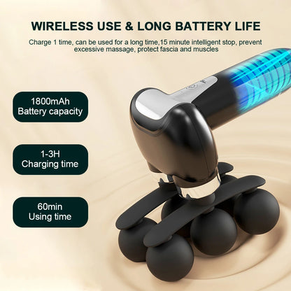 Deep Tissue Muscle Massage Gun with Detachable Handle