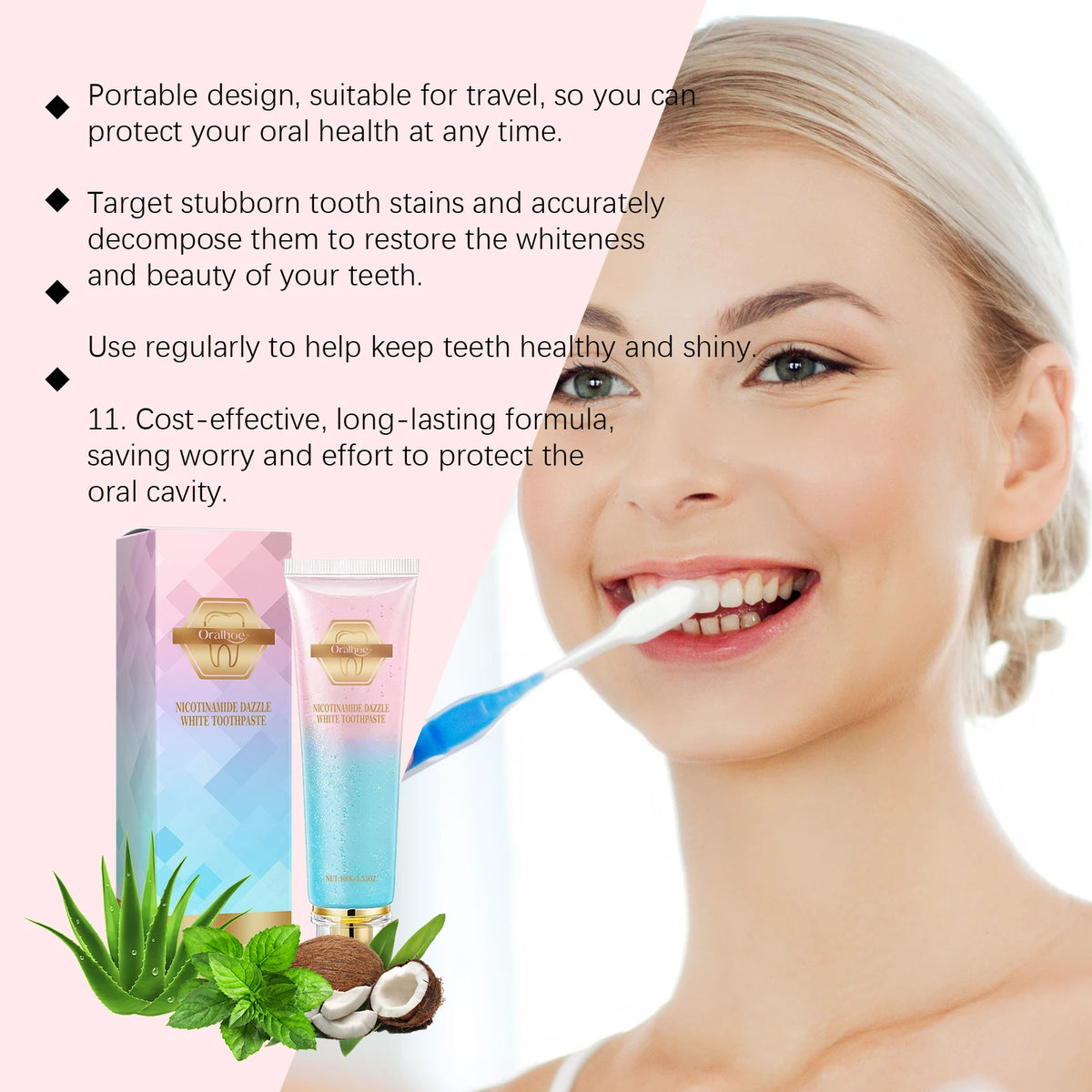 Nicotinamide Teeth Whitening Toothpaste - Deep Stain Removal & Gum Care
