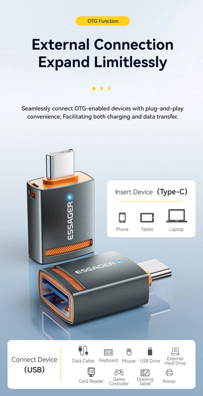 Universal USB 3.0 OTG Adapter Type-C Micro & Lightning Converter