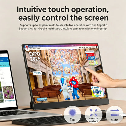 14" Portable IPS Touch Monitor - 1920x1200 HD Gaming & Laptop Expand Display