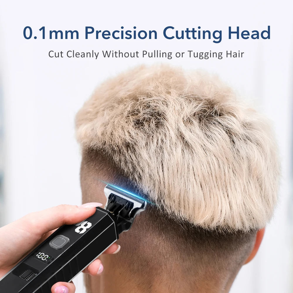 Professional Cordless Hair Trimmer & Precision Grooming Clipper with LED Display