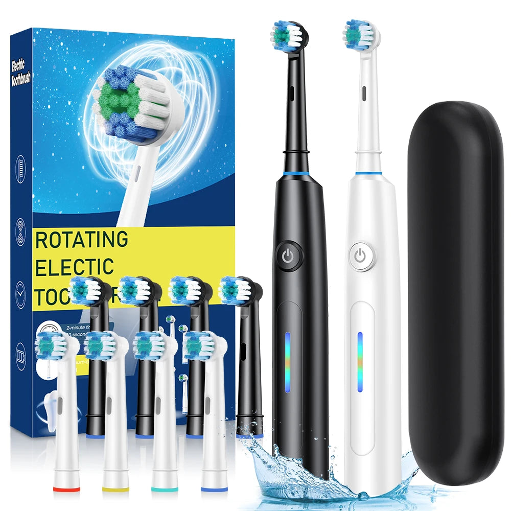 3D Rotating Rechargeable Electric Toothbrush with 5 Cleaning Modes and Smart Timer - 1