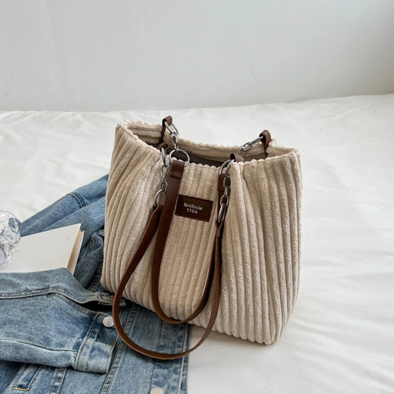 Luxury Casual Corduroy Tote