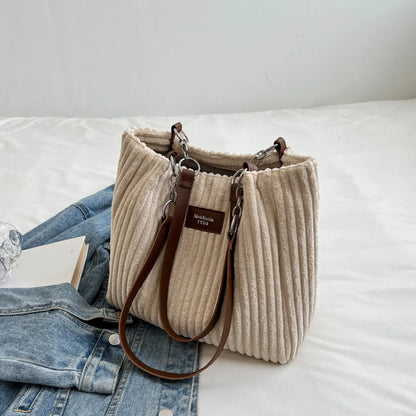 Luxury Casual Corduroy Tote