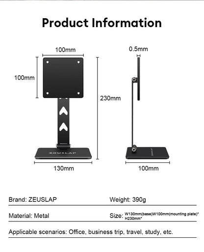 Rotating VESA Monitor Stand - Adjustable Portable Desk Mount Holder