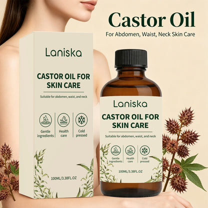 Pure Cold-Pressed Castor Oil for Deep Skin Hydration and Body Massage