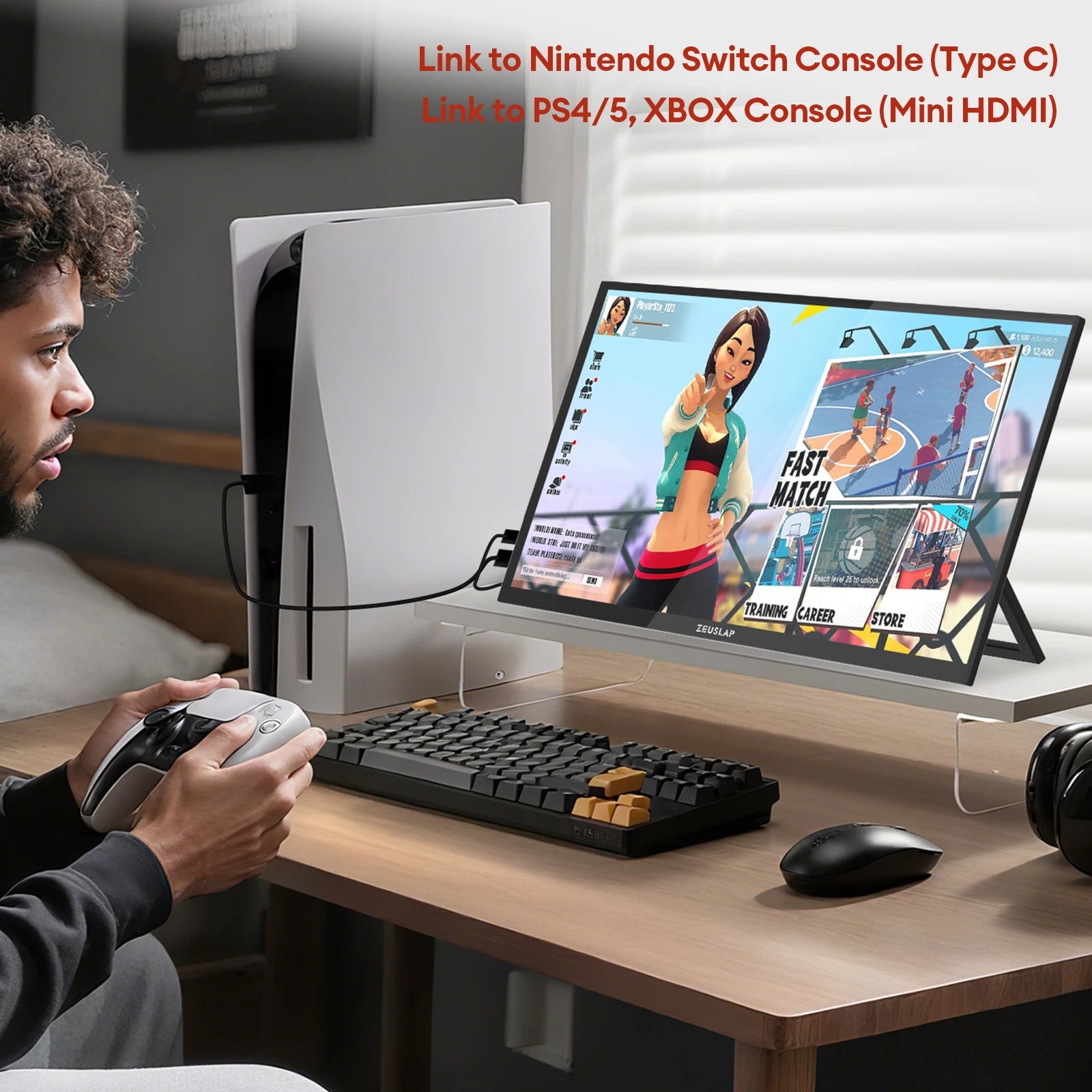 18.5" Touchscreen Portable Monitor 1080P IPS HDR Ultra-Slim Display - 6