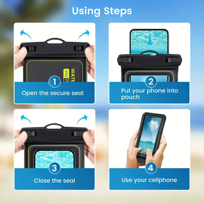 IP68 Floating Waterproof Phone Pouch for Swimming & Beach (Fits up to 6.8")