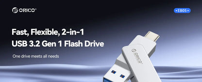 Dual USB-C & USB-A Flash Drive - Fast 150MB/s Metal Thumb Drive for Phone