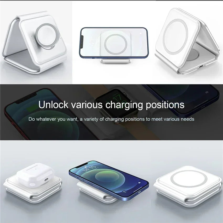 3-in-1 Foldable Magnetic Wireless Charging Station for iPhone & Apple Watch - 20