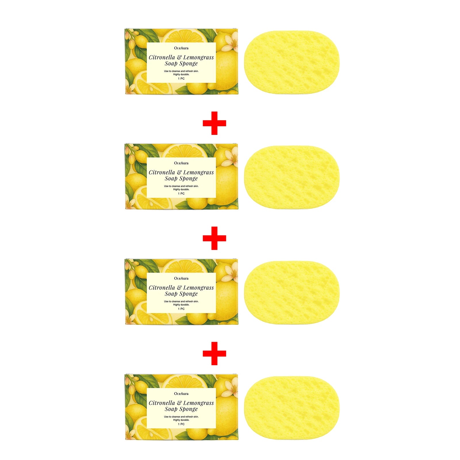 Citronella & Lemongrass Exfoliating Bath Sponge for Daily Skin Cleansing - 14
