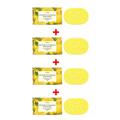 Citronella & Lemongrass Exfoliating Bath Sponge for Daily Skin Cleansing