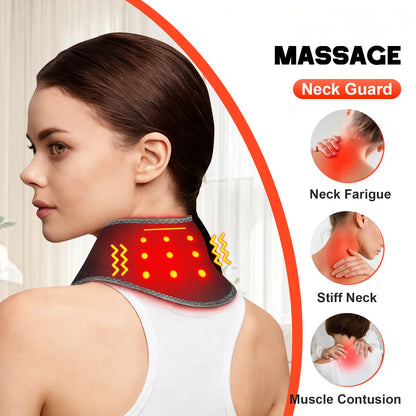 Portable Wireless Neck Massager Wrap with Heat and Vibration Therapy
