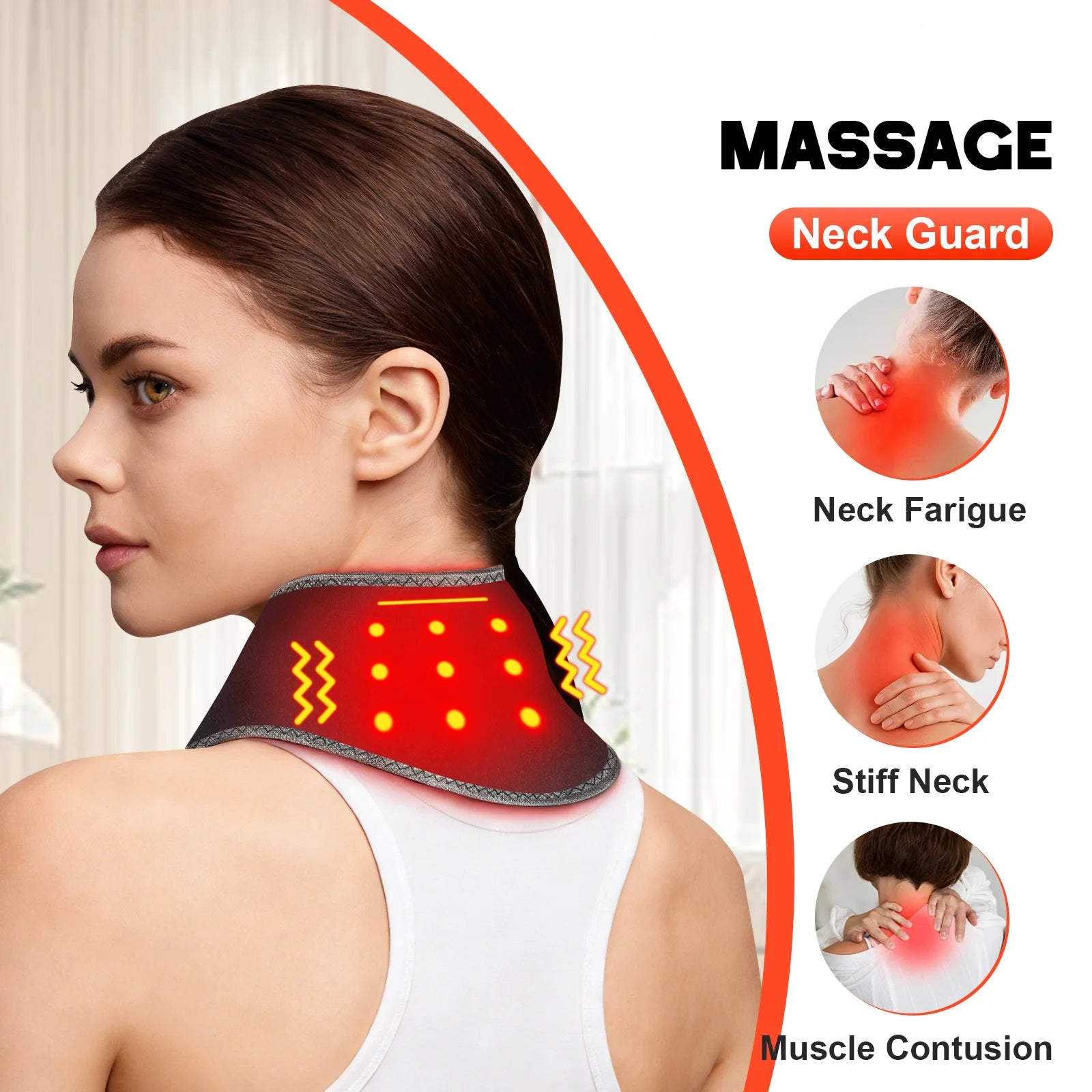 Portable Wireless Neck Massager Wrap with Heat and Vibration Therapy - 9