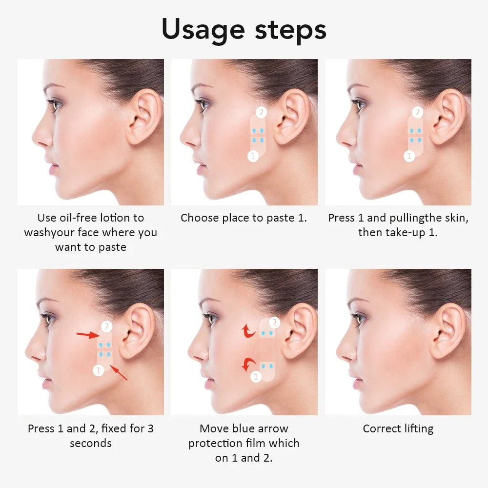 Invisible Face Lifting Patches - Instant V-Shape Skin Tightening Tape - 6