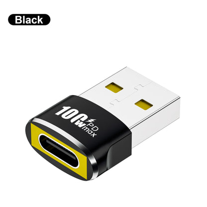 USB A Male to USB C Female OTG Adapter - 100W Fast Charging & Data Converter
