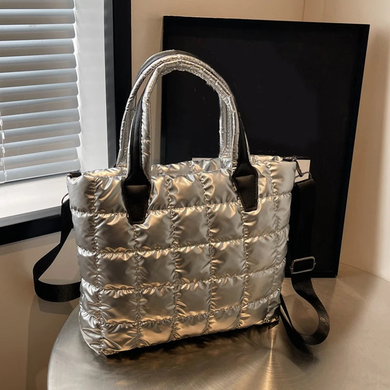 Luxury Quilted Puffy Tote Bag