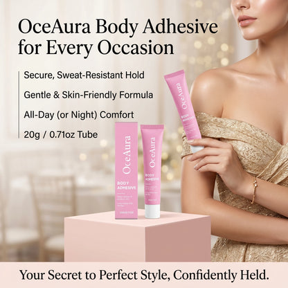 Fashion Body Adhesive for Clothing - Sweatproof & Invisible Secure Fabric Glue
