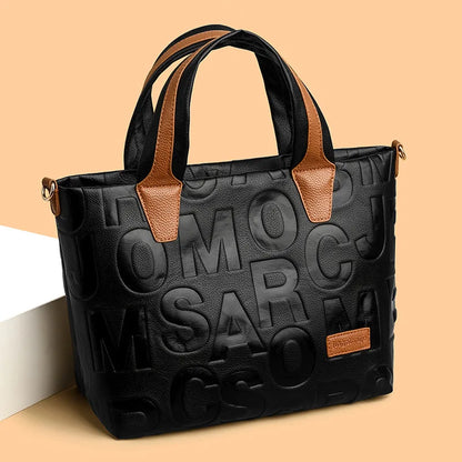 Luxury Contrast Leather Tote
