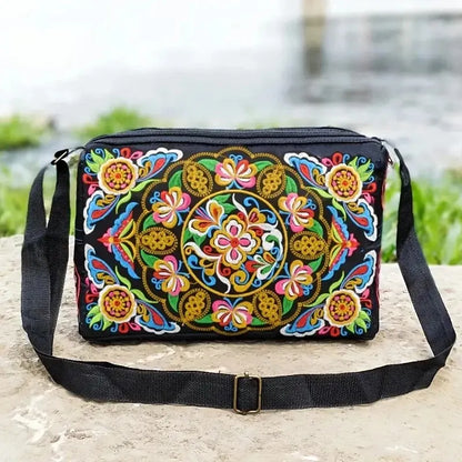 Luxury Embroidered Floral Nylon Bag