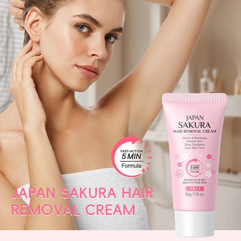 Japan Sakura Painless Hair Removal Cream for Smooth Silky Skin - 2