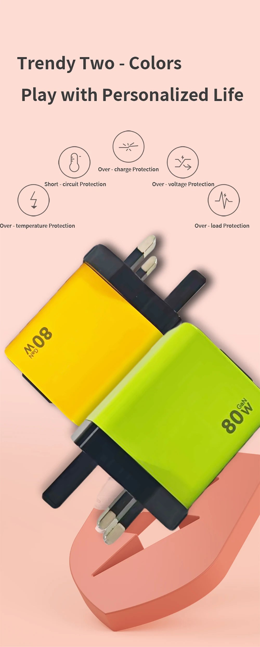 80W Fast USB-C Car Charger with Retractable Cable for iPhone & Laptop - 9