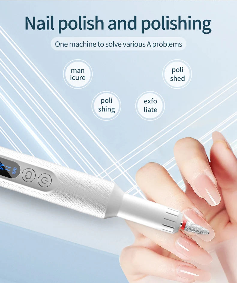 5-in-1 Cordless Electric Nail Drill Set for Professional Home Manicures - 9