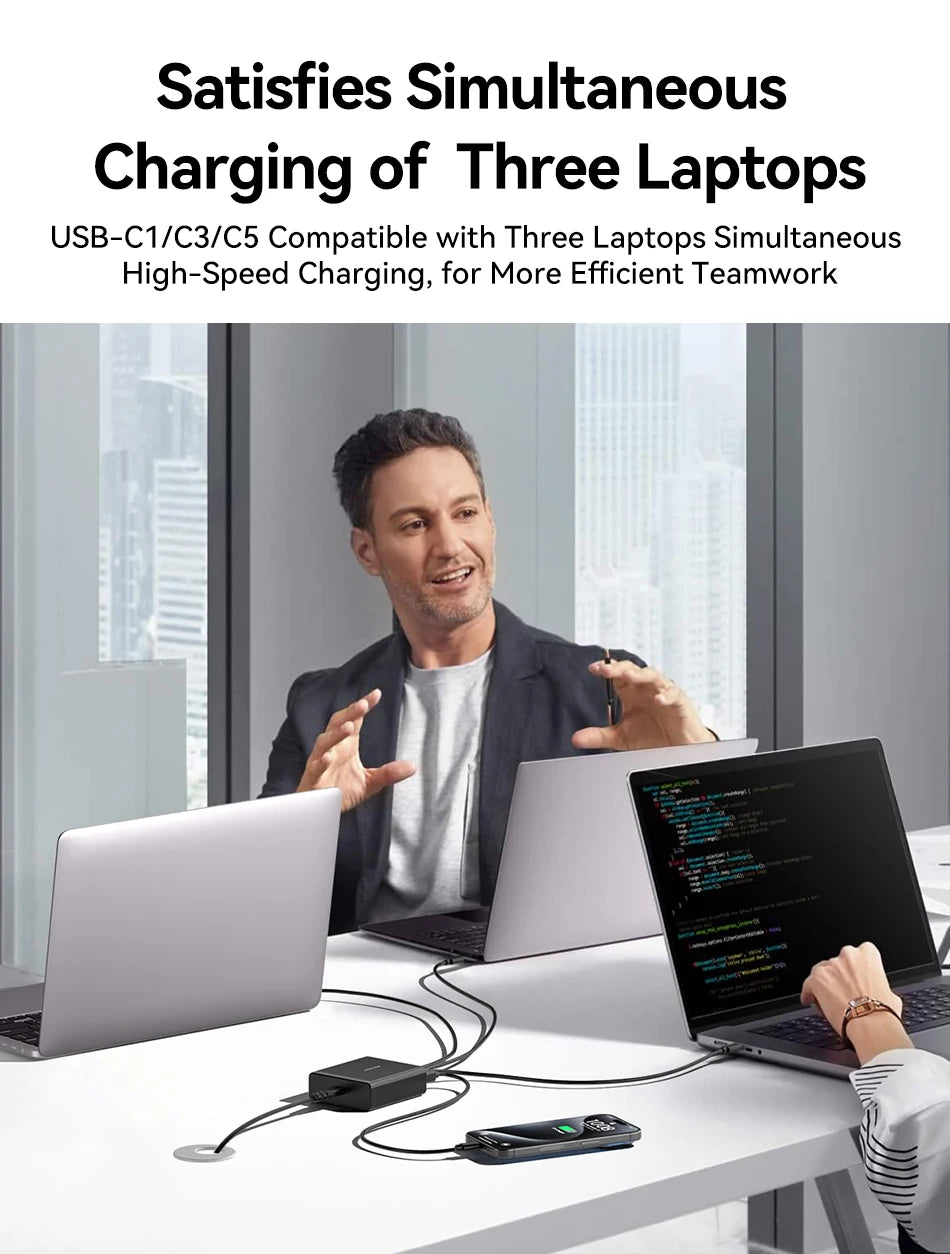 200W 8-Port USB-C Desktop Fast Charging Station for Laptops & Phones - 10