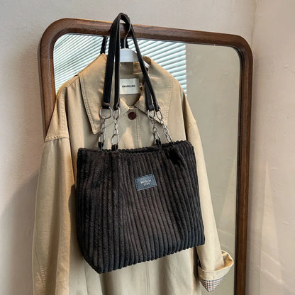 Luxury Casual Corduroy Tote