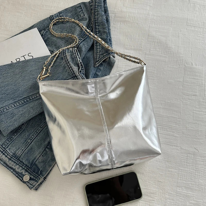 Luxury Glossy Shoulder Tote