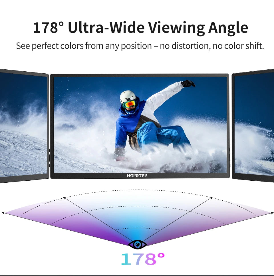 18.5" Portable Monitor 120Hz 100% sRGB HDR Gaming & Laptop Display - 13