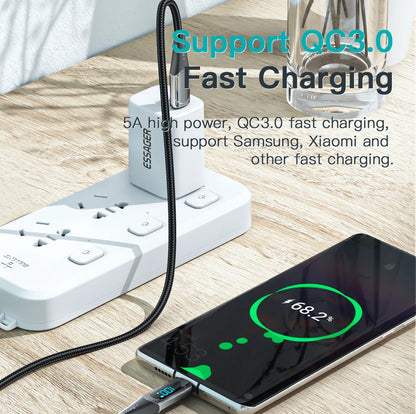 Essager 100W USB-C to USB-C Fast Charging Cable with LED Display