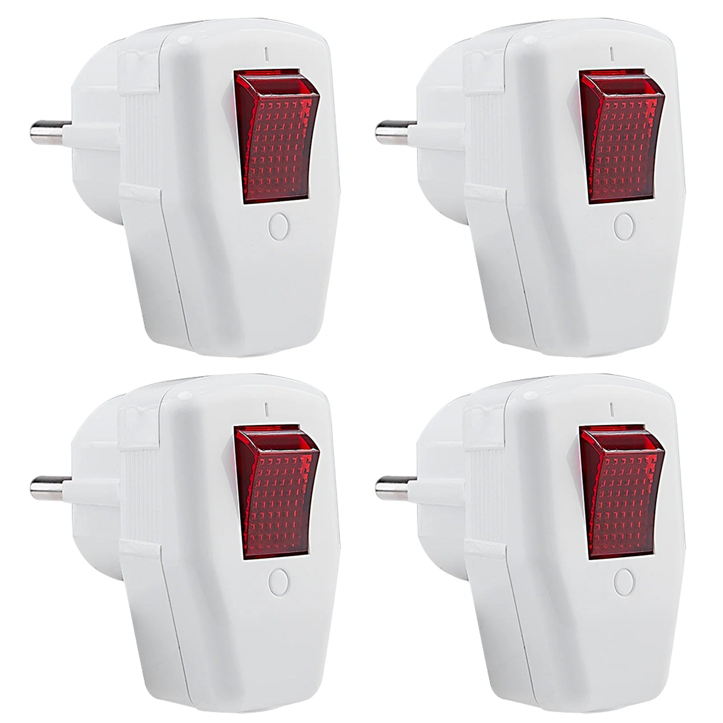 3-Pack EU Schuko Rewirable Power Plug with On/Off Switch - 250V 16A