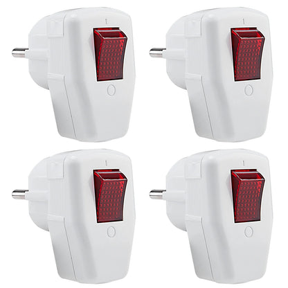 3-Pack EU Schuko Rewirable Power Plug with On/Off Switch - 250V 16A