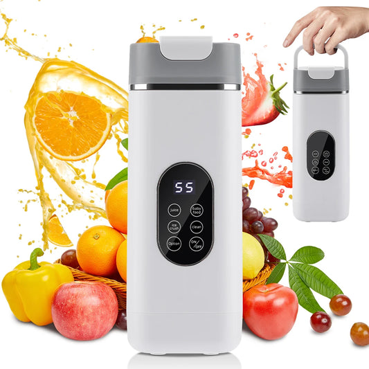Portable Electric Juicer Cup with 12 Blades & Smart Digital Display