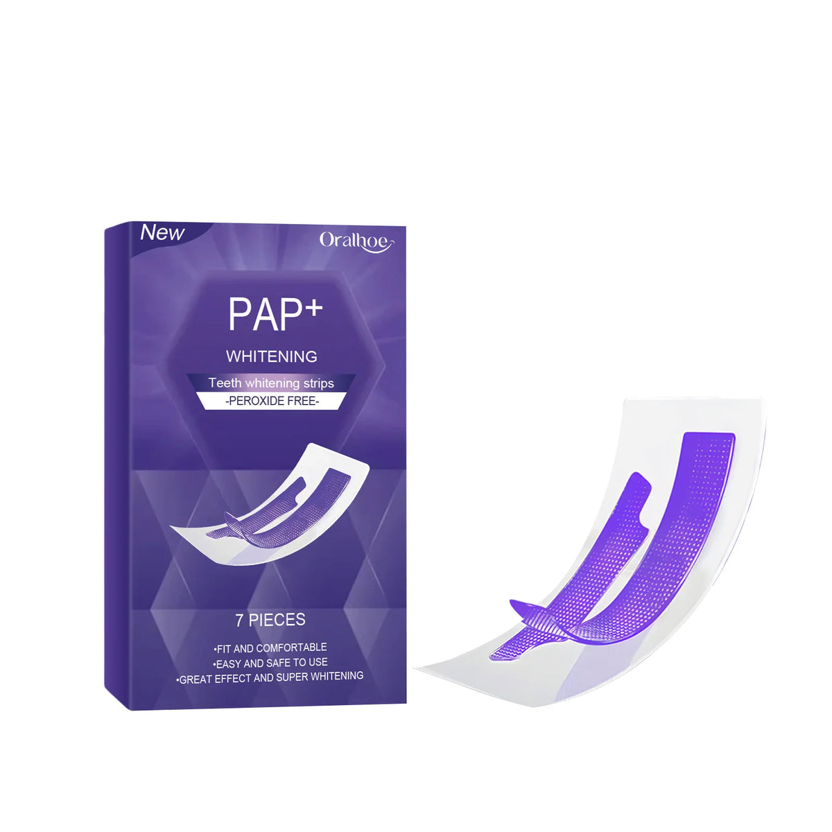Professional Teeth Whitening Strips - Peroxide-Free Gentle Stain Removal