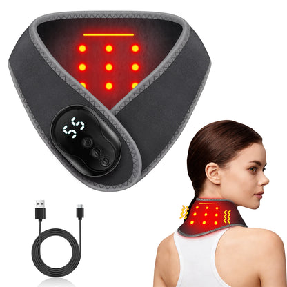 Portable Wireless Neck Massager Wrap with Heat and Vibration Therapy