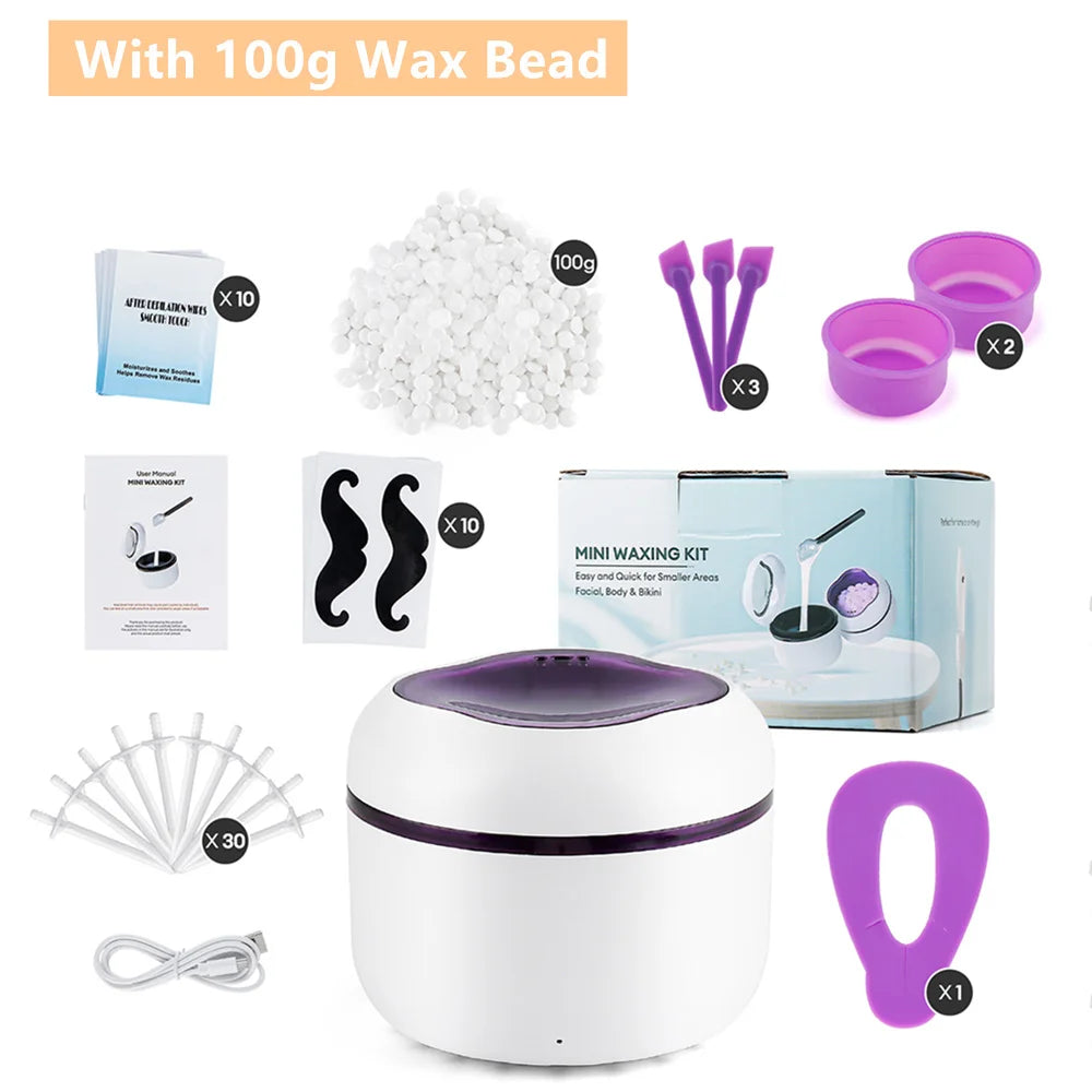 Mini Wax Heater & Nose Ear Hair Removal Kit - 36